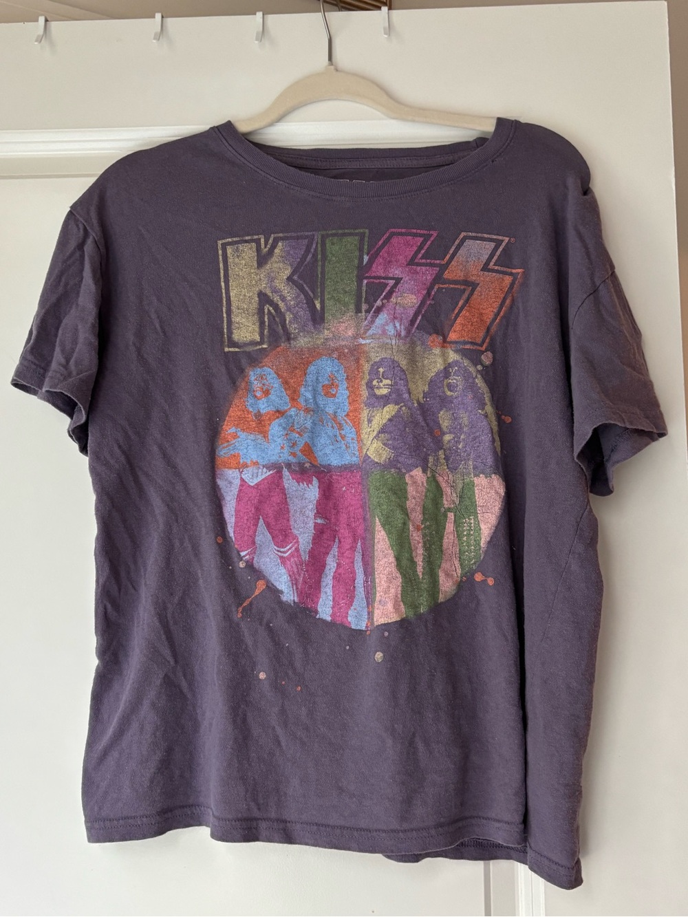 Kiss Kids Short Sleeve Tee - Purple with Multicolor Graphic